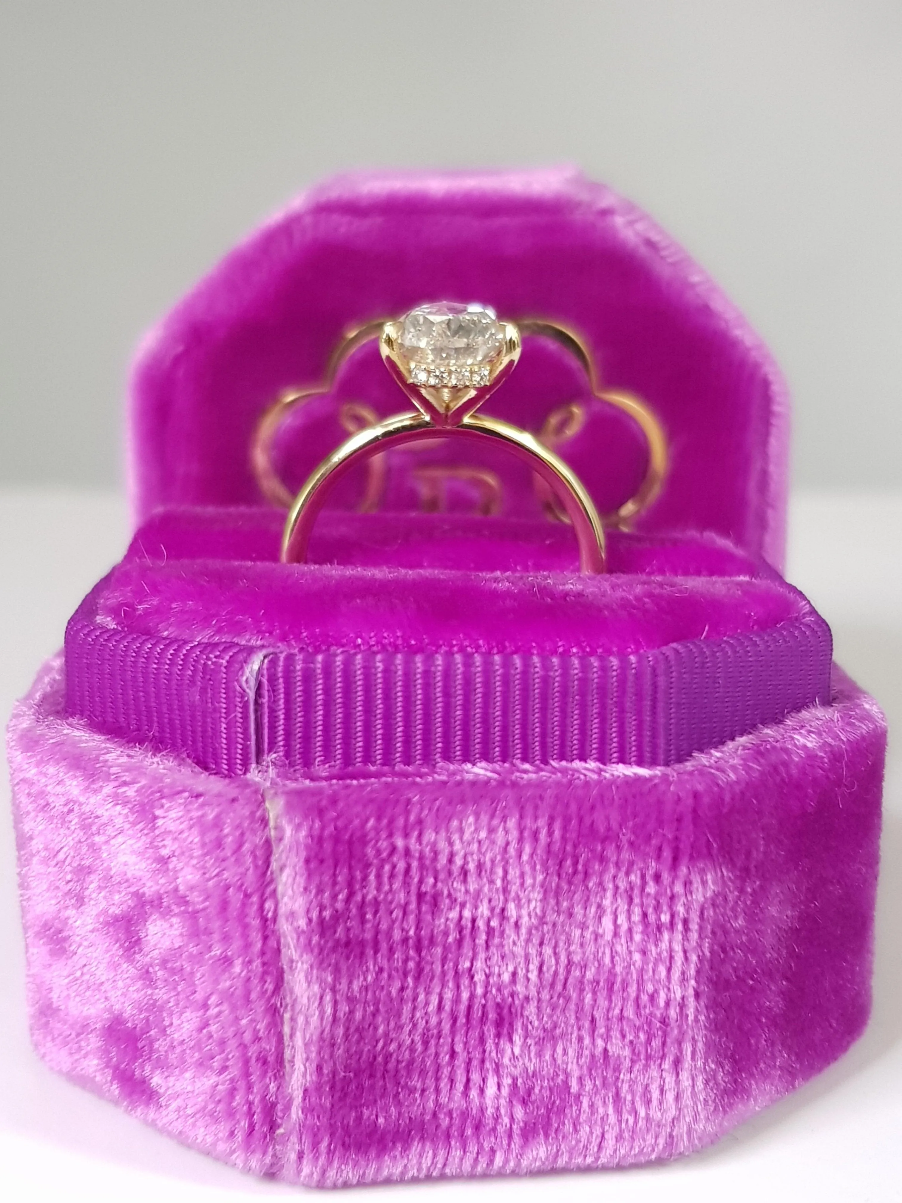 2.25 Carats Pear Shape Solitaire Hidden Halo Diamond Engagement Ring