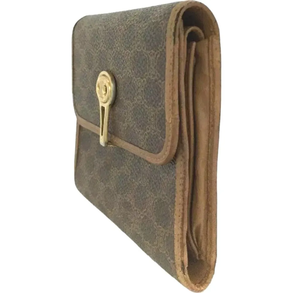 911118AF (C6) Celine Wallet Macadam Trifold Brown PVC