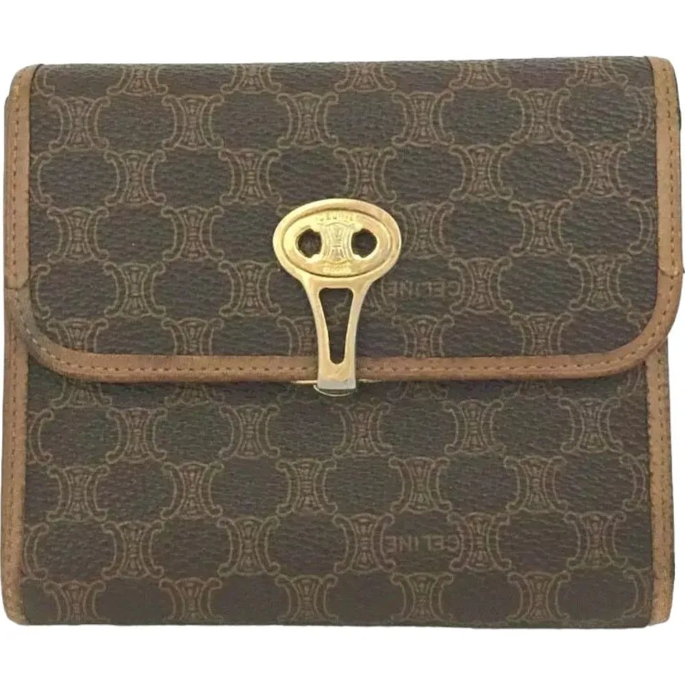 911118AF (C6) Celine Wallet Macadam Trifold Brown PVC
