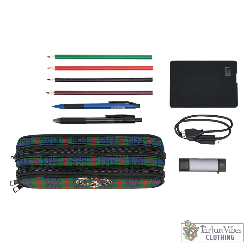 Aiton Tartan Pen and Pencil Case with Family Crest