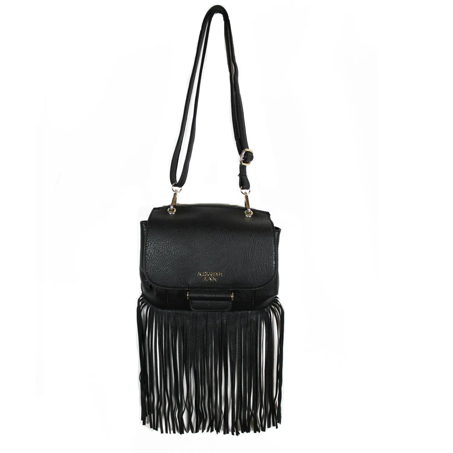 Alexander Black Stella Black Fringe Cross Body Bag