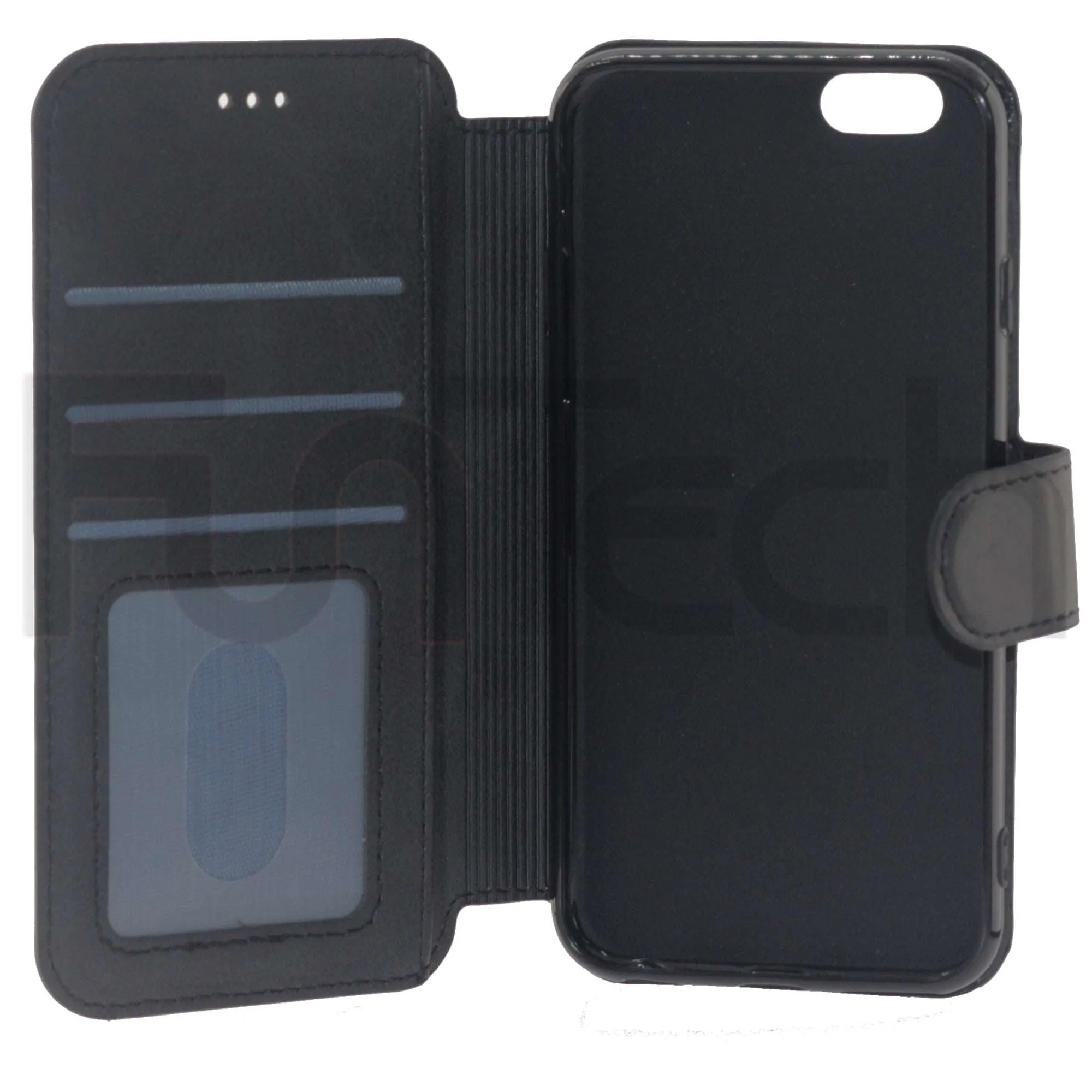 Apple, iPhone 6/6S, Leather Wallet Case, Color Black.