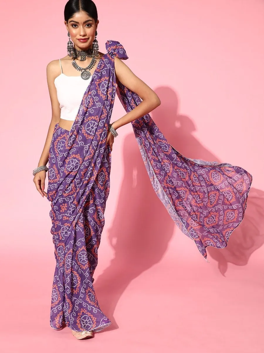 Bandhani Saree with Solid border