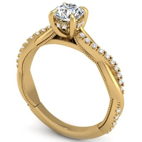 Ben Garelick Luna Twist Small Center Diamond Engagement Ring