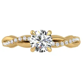 Ben Garelick Luna Twist Small Center Diamond Engagement Ring