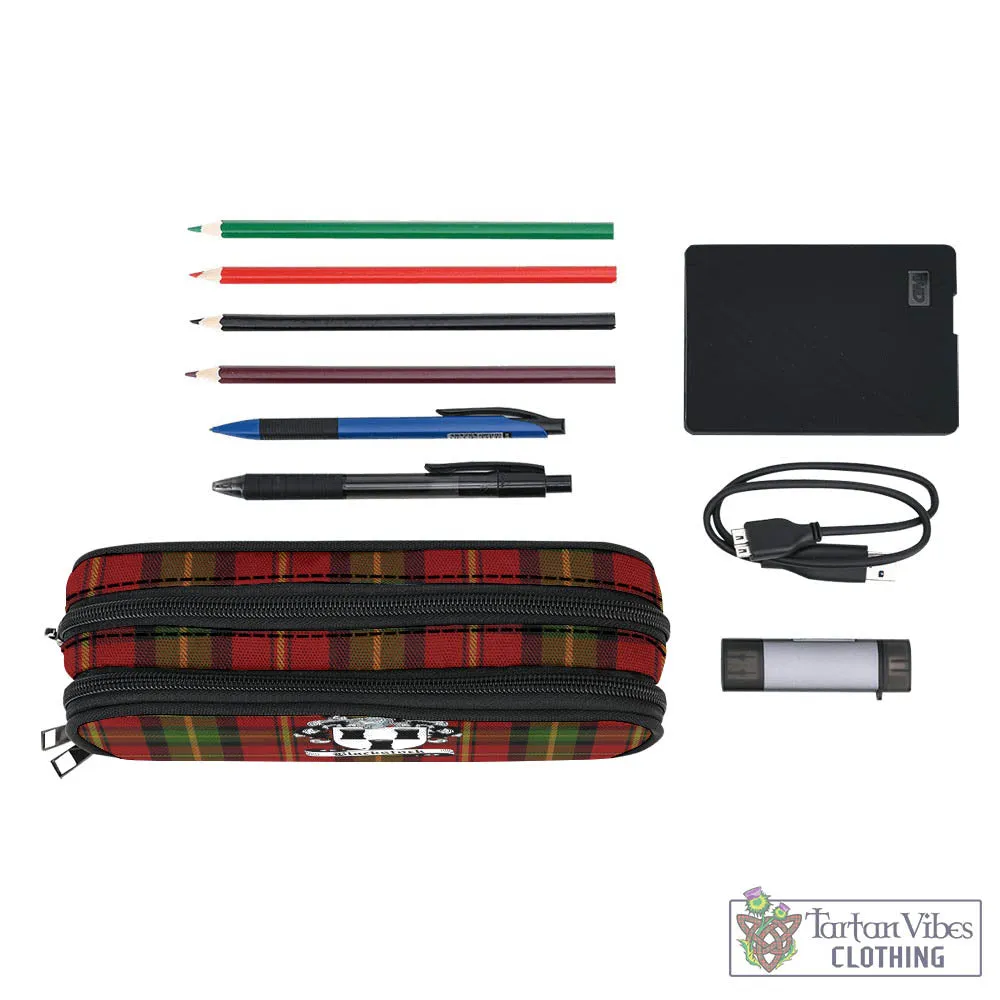 Blackstock Red Dress Tartan Pen and Pencil Case with Family Crest
