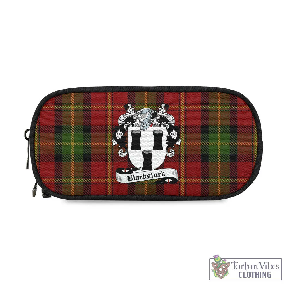 Blackstock Red Dress Tartan Pen and Pencil Case with Family Crest