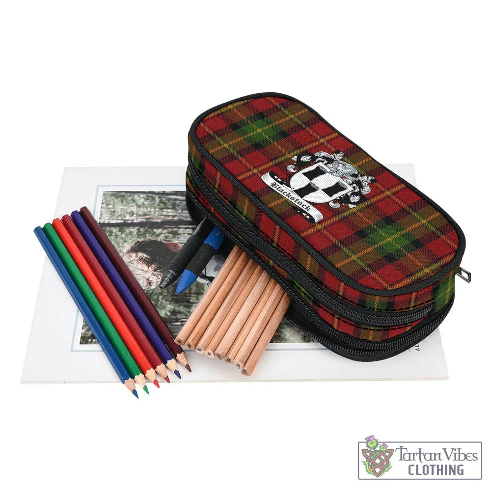 Blackstock Red Dress Tartan Pen and Pencil Case with Family Crest