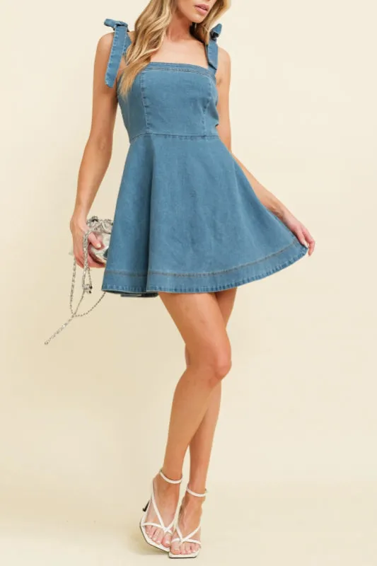constance mini dress - denim