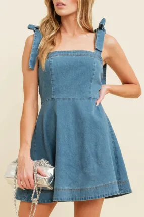 constance mini dress - denim