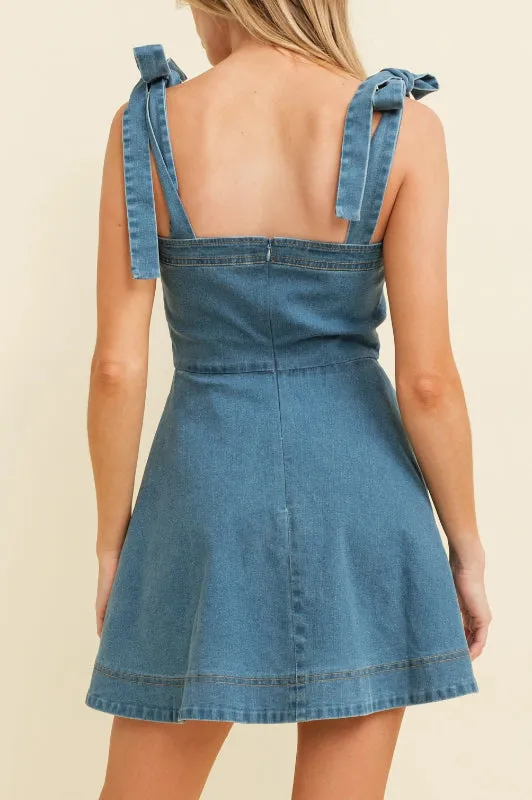 constance mini dress - denim