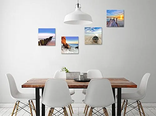 CONTEMPORARY ART SEASCAPE FRAMED CANVAS PRINT FOR HOME DECORATIONS WALL DECOR  GICLEE ARTWORK SEA BEACH PAINTINGS FOR LIVING ROOM DINING ROOM BATHROOM OFFICE