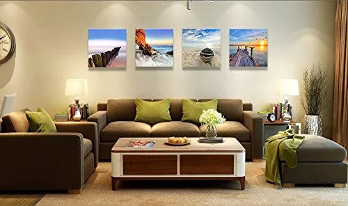 CONTEMPORARY ART SEASCAPE FRAMED CANVAS PRINT FOR HOME DECORATIONS WALL DECOR  GICLEE ARTWORK SEA BEACH PAINTINGS FOR LIVING ROOM DINING ROOM BATHROOM OFFICE
