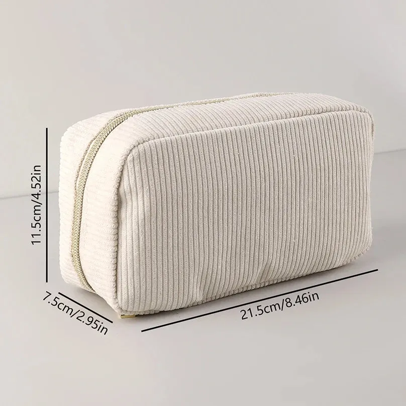 Corduroy Pencil Case Large Capacity Pencil Cases Stationery Solid Color Trousse Kawaii Kalemlik School Supplies Pencil Pouch