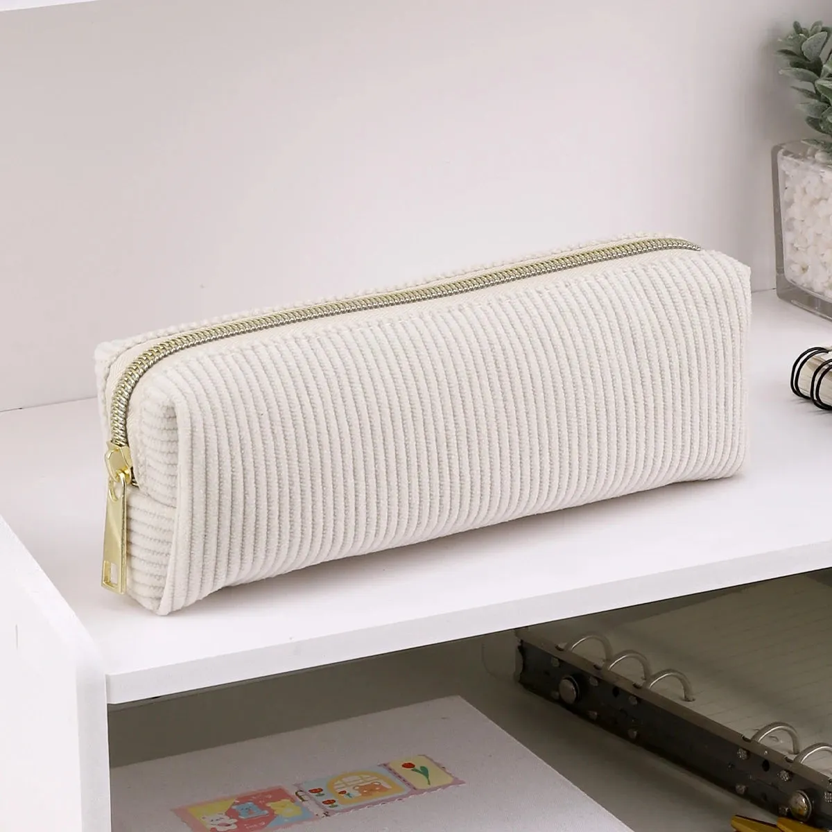 Corduroy Pencil Case Large Capacity Pencil Cases Stationery Solid Color Trousse Kawaii Kalemlik School Supplies Pencil Pouch