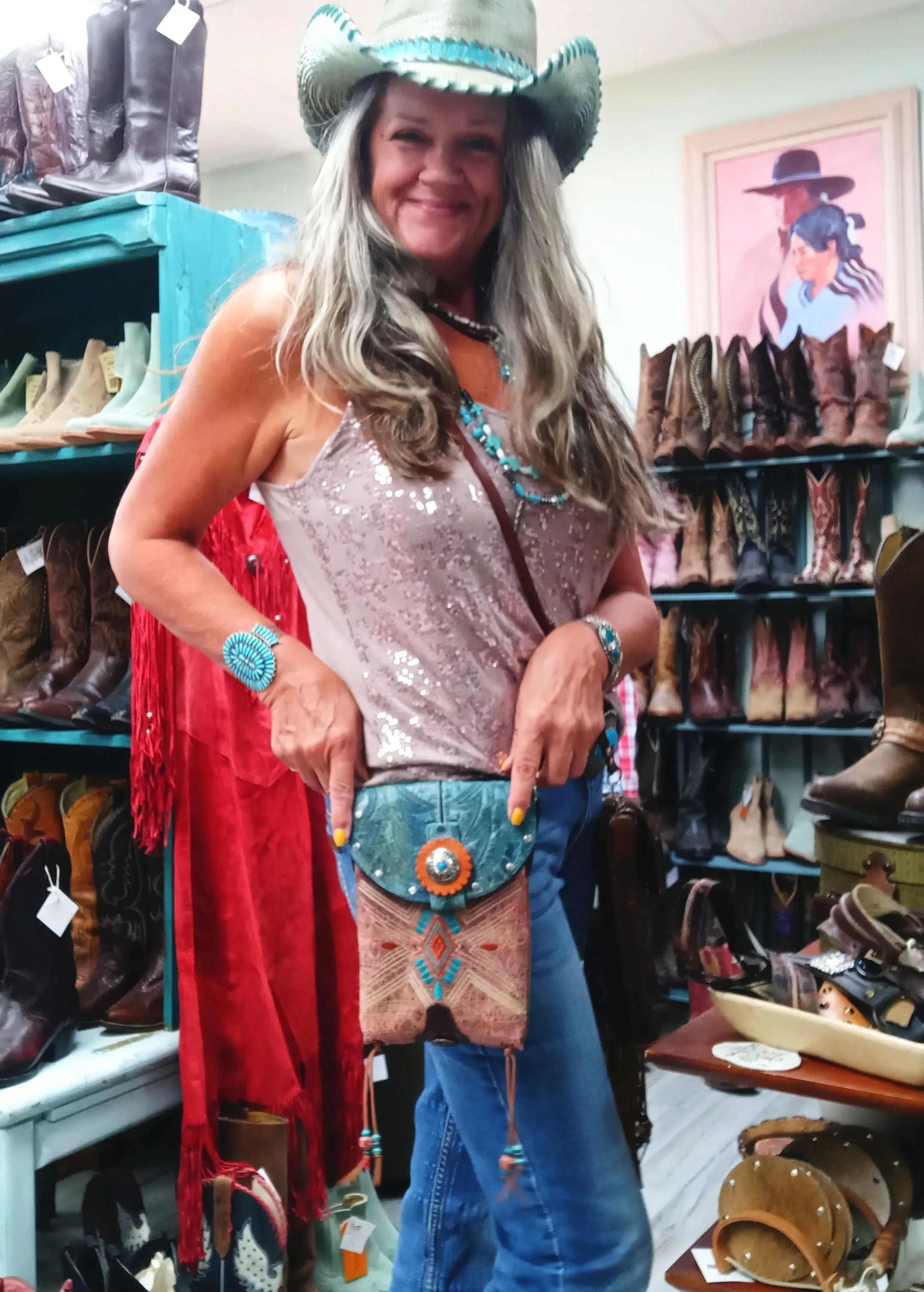 Cowboy Boot Crossbody Hipster Purse HP1024