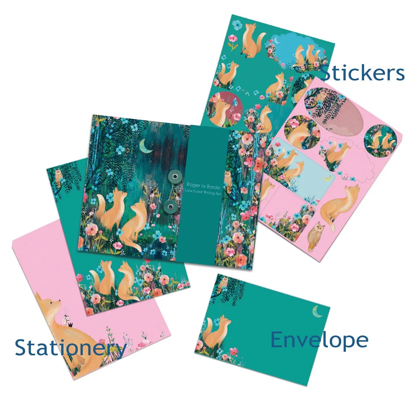 Fox Moonlit Meadow Stationery Set