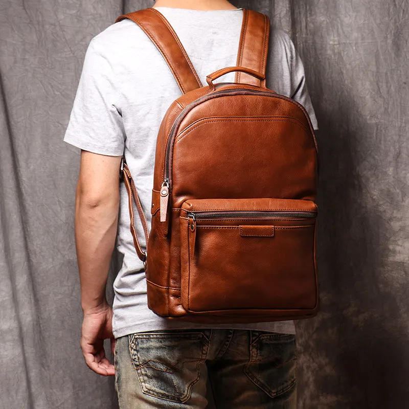 Full Grain Leather Backpack, Men Travel Backpack
