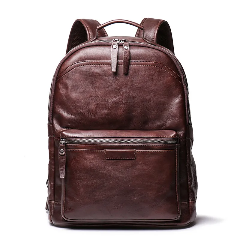 Full Grain Leather Backpack, Men Travel Backpack