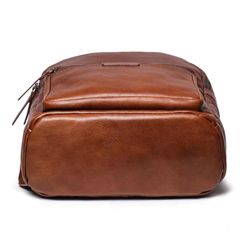 Full Grain Leather Backpack, Men Travel Backpack