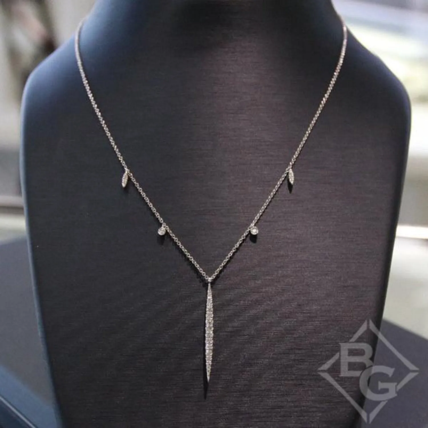 Gabriel & Co. Diamond Pave "Slice" Necklace