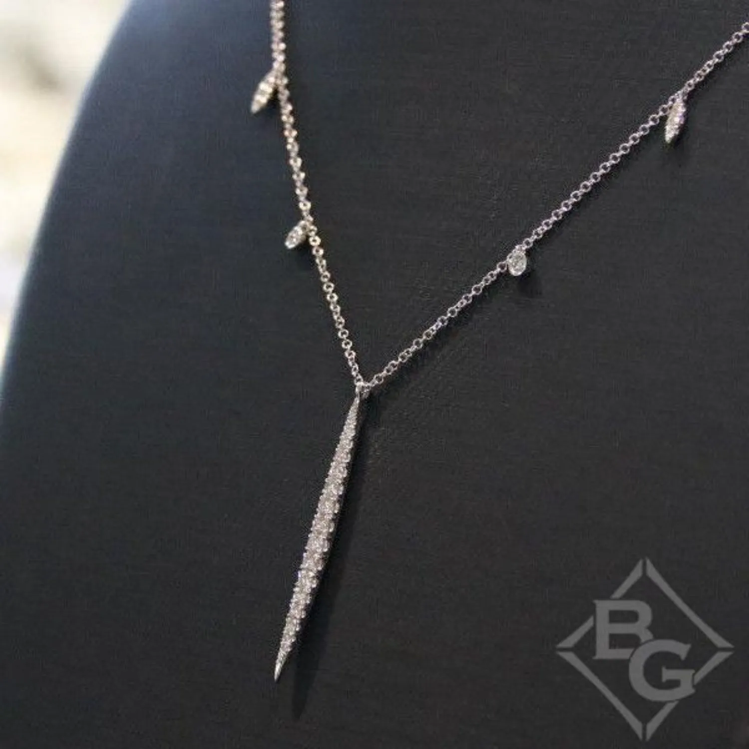 Gabriel & Co. Diamond Pave "Slice" Necklace