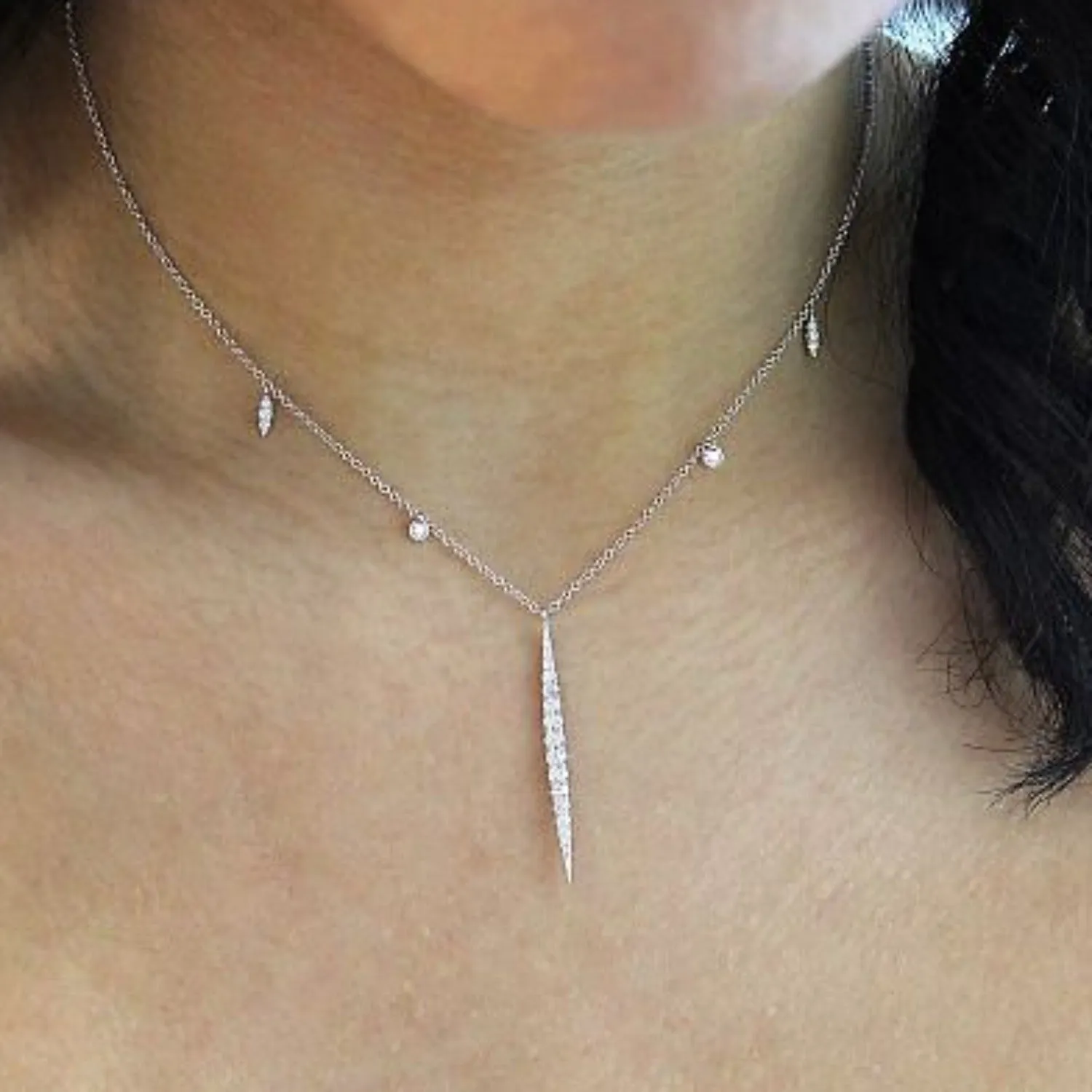 Gabriel & Co. Diamond Pave "Slice" Necklace
