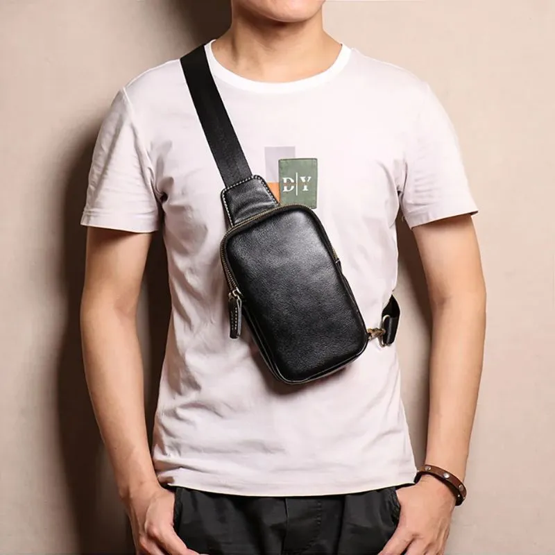 Genuine Leather Men's Chest Bag Messenger Bag