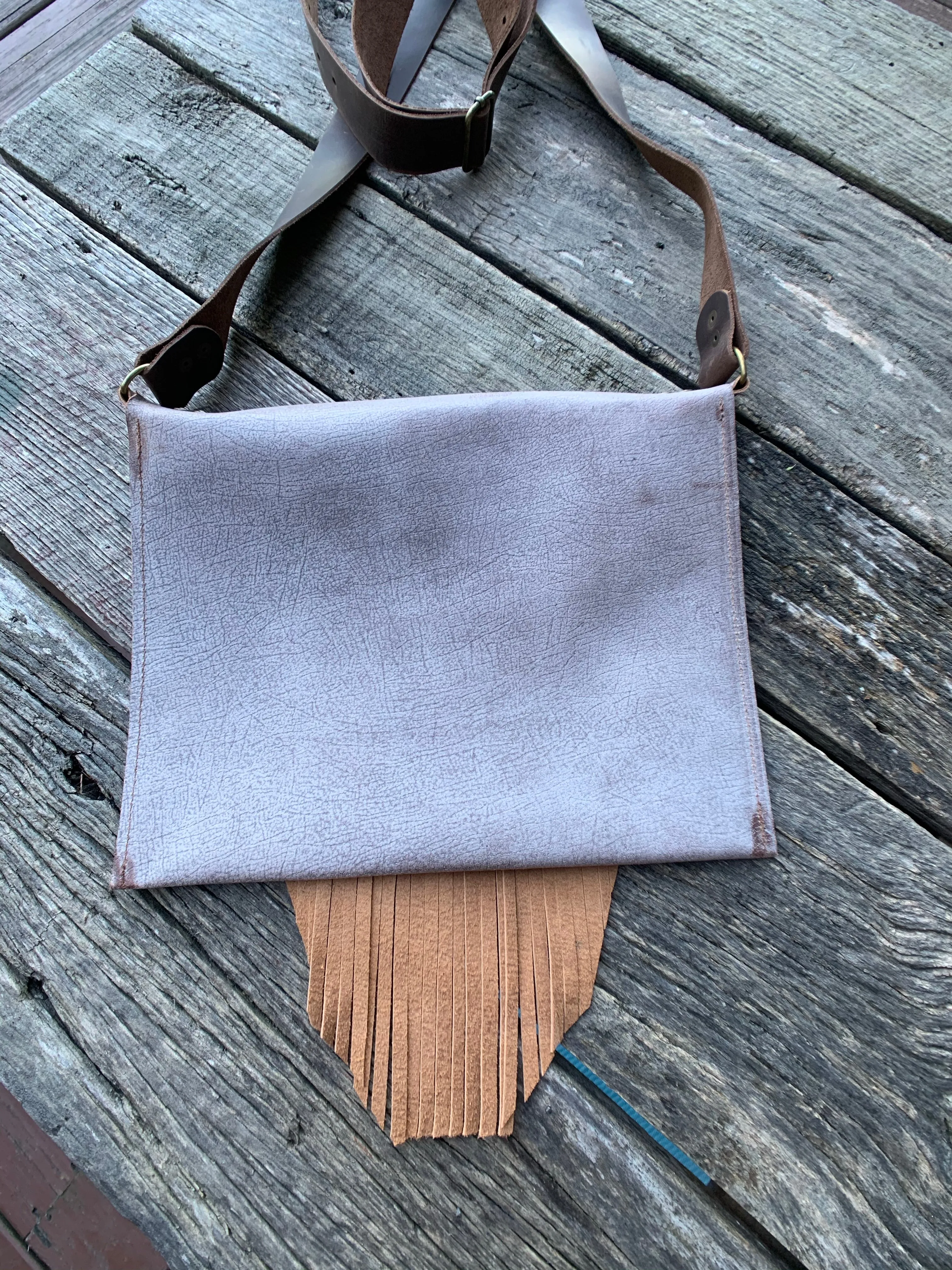 “Ghost” Cross Body Fringe Leather Bag