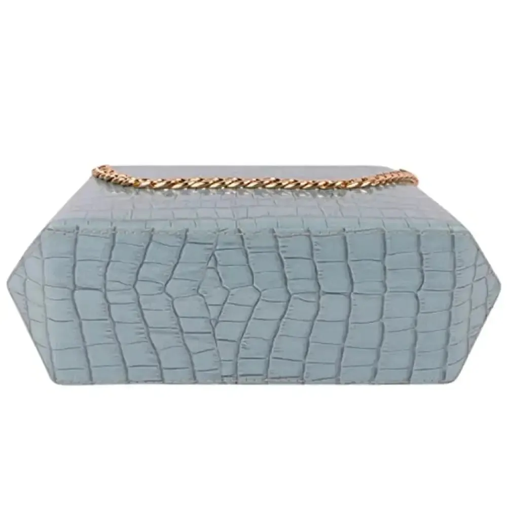 GM CREATIONS Leatherette Formal Casual Beauty Fashion Latest Stylish Shoulder Cross-body Side Sling (Sky-Blue)