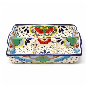 Handmade Pottery 9-inch Divided Serving Platter