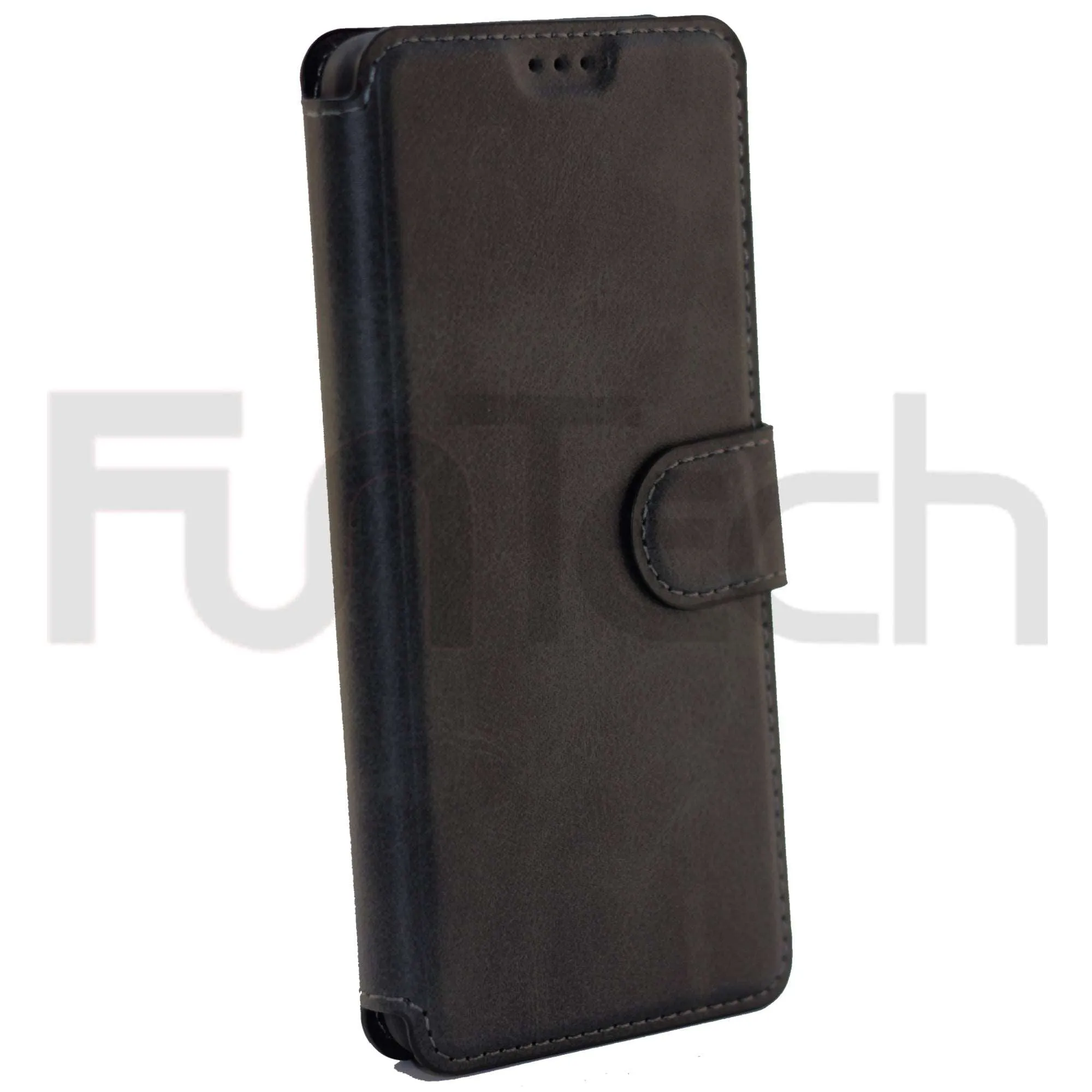 Huawei P40, Leather Wallet Case, Color Black,