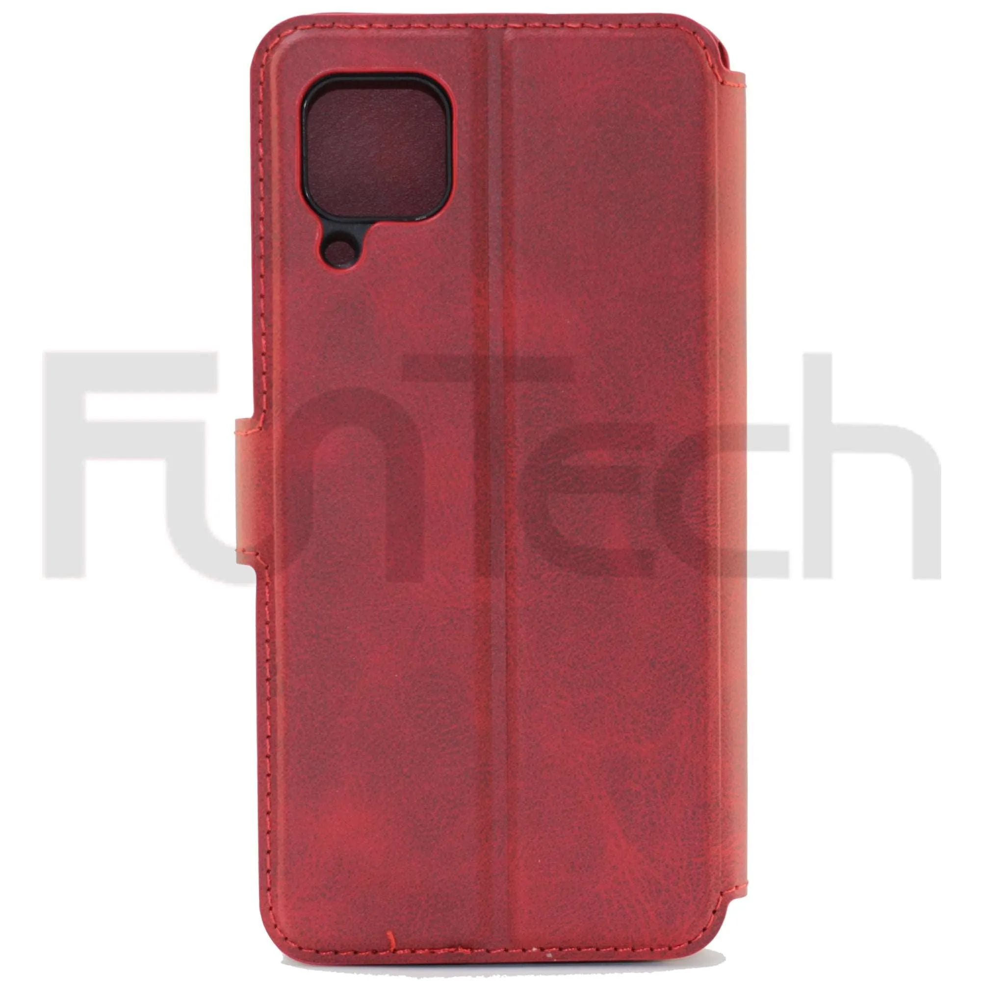 Huawei P40 Lite, Leather Wallet Case, Color Red,