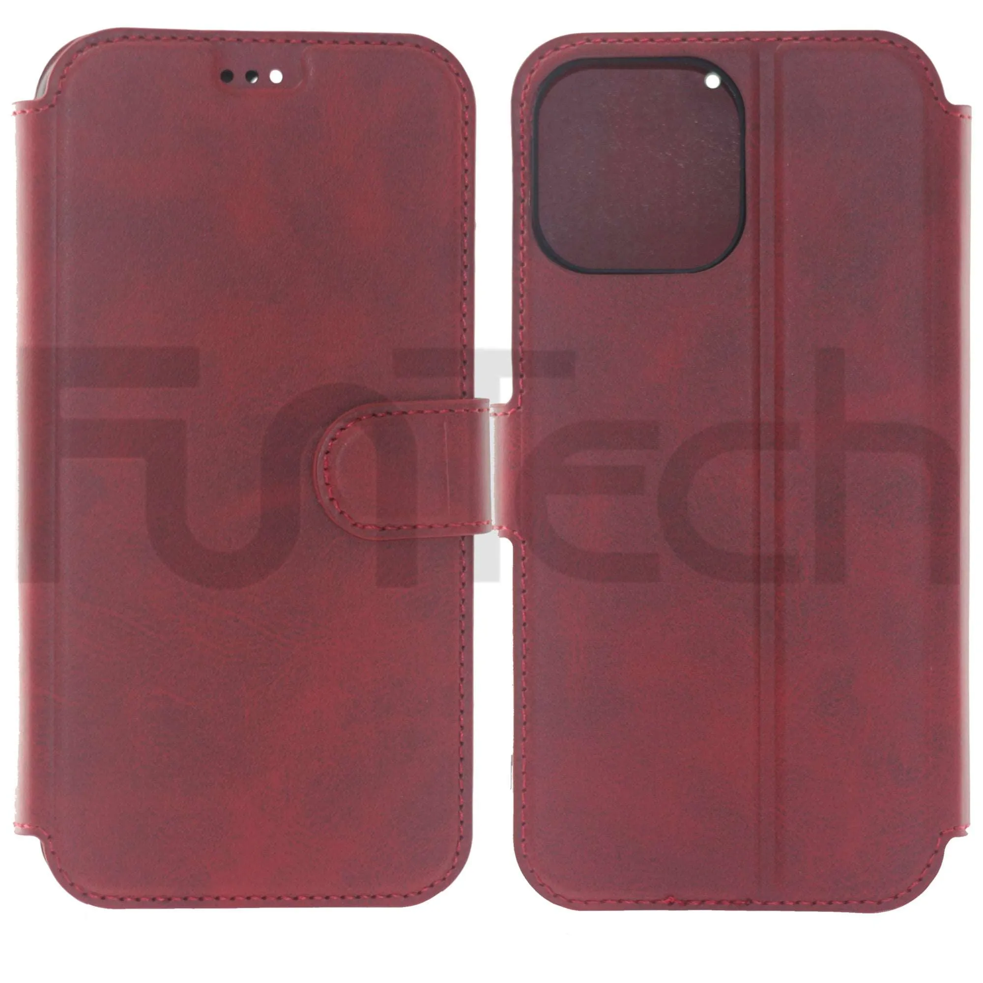 iPhone 13 Mini Case, Leather Wallet Case, Color Red.