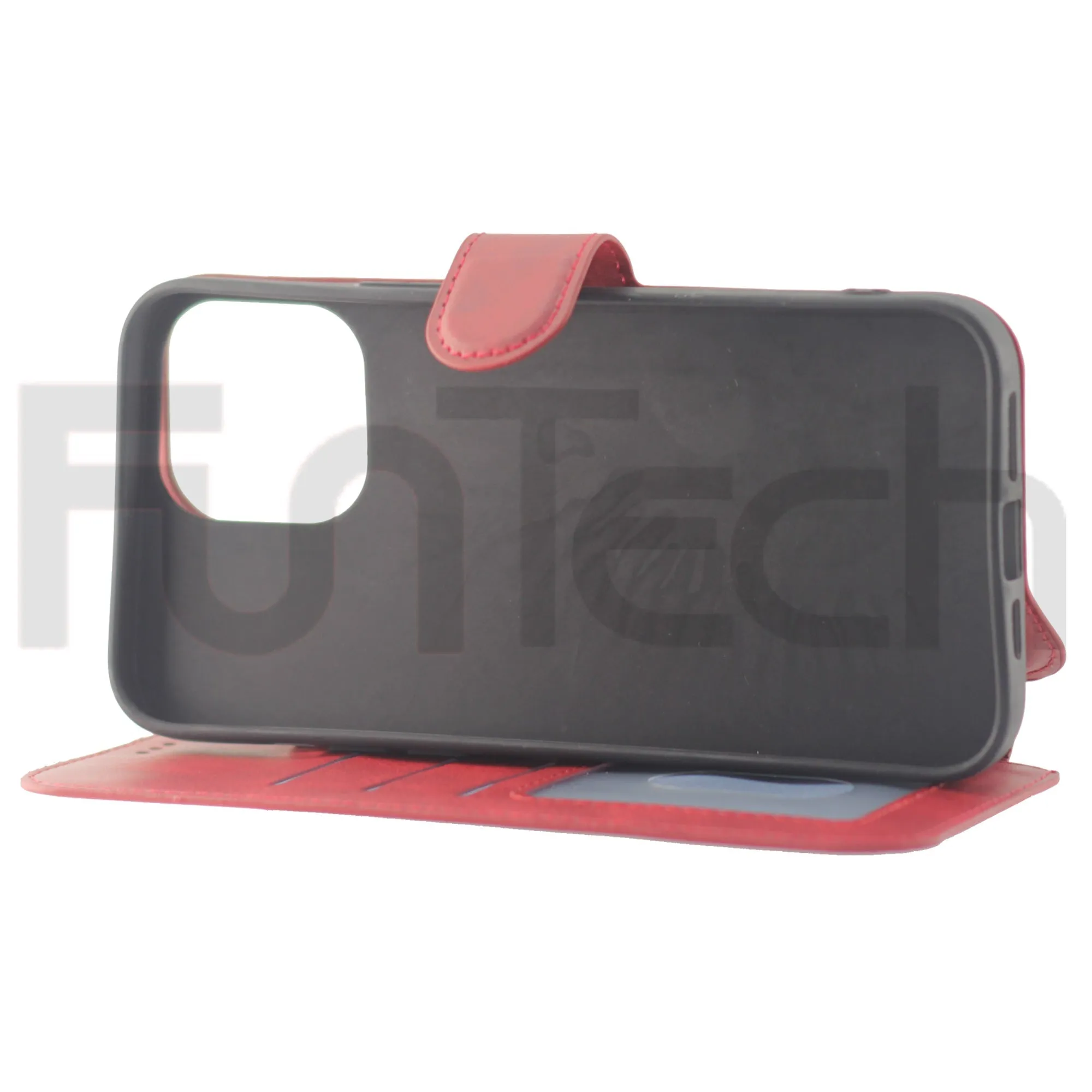 iPhone 13 Mini Case, Leather Wallet Case, Color Red.