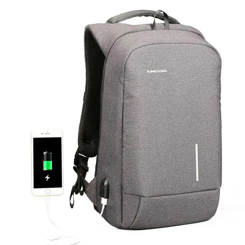 Kingsons USB Charge Anti Theft Backpack 15.6'' Laptop Waterproof