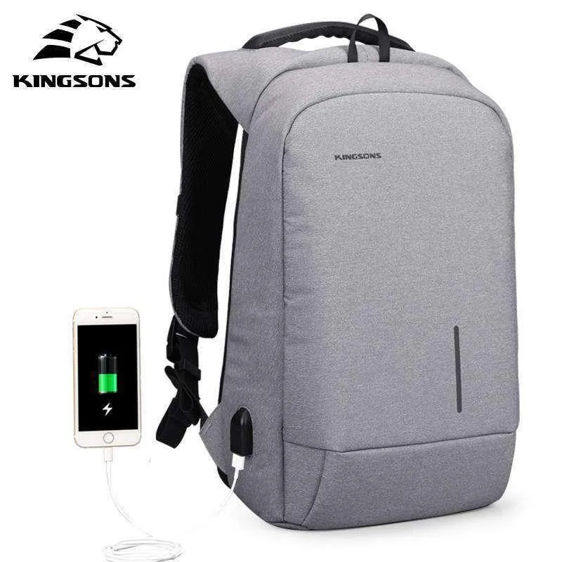 Kingsons USB Charge Anti Theft Backpack 15.6'' Laptop Waterproof