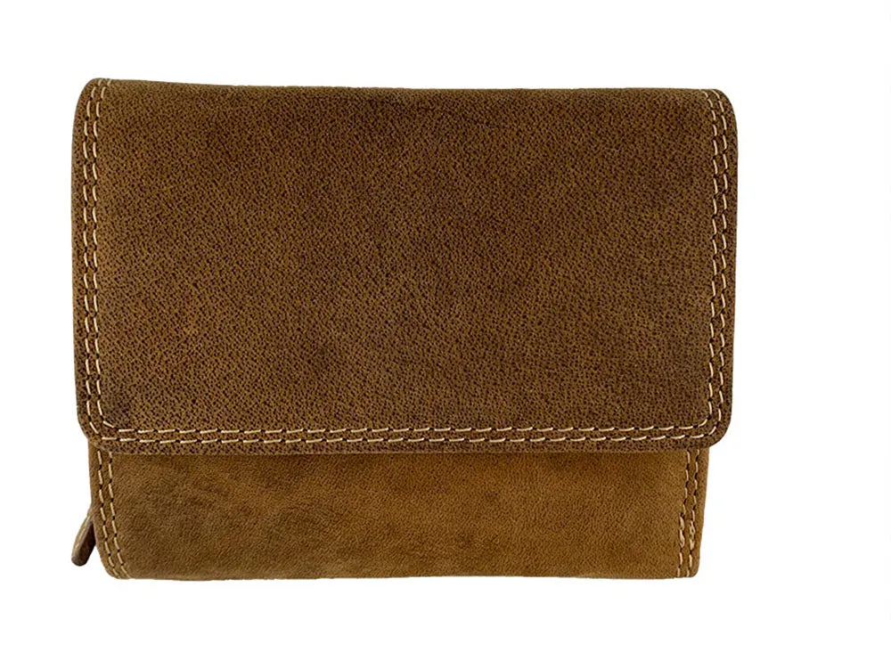 Leather Wallet with Flap Snap Closure