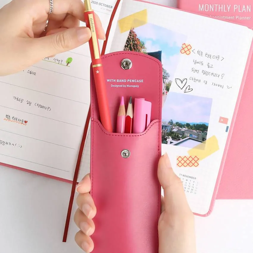 Monopoly Elastic Pen Case V.3 Hot Pink