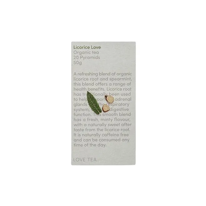 Organic Licorice Love Pyramid Tea Bags 50g Love Tea