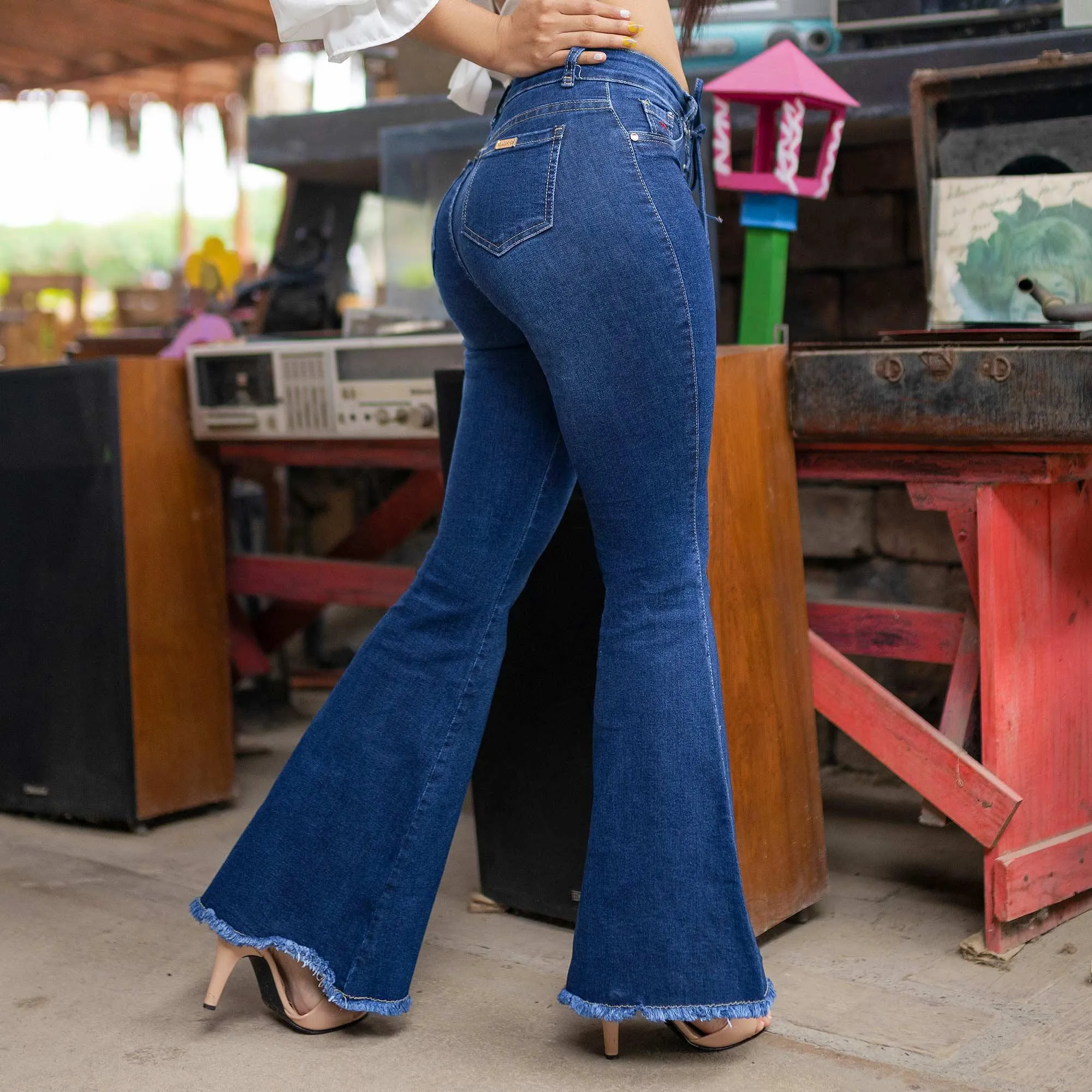 Pantalón Campana Azul Oscuro