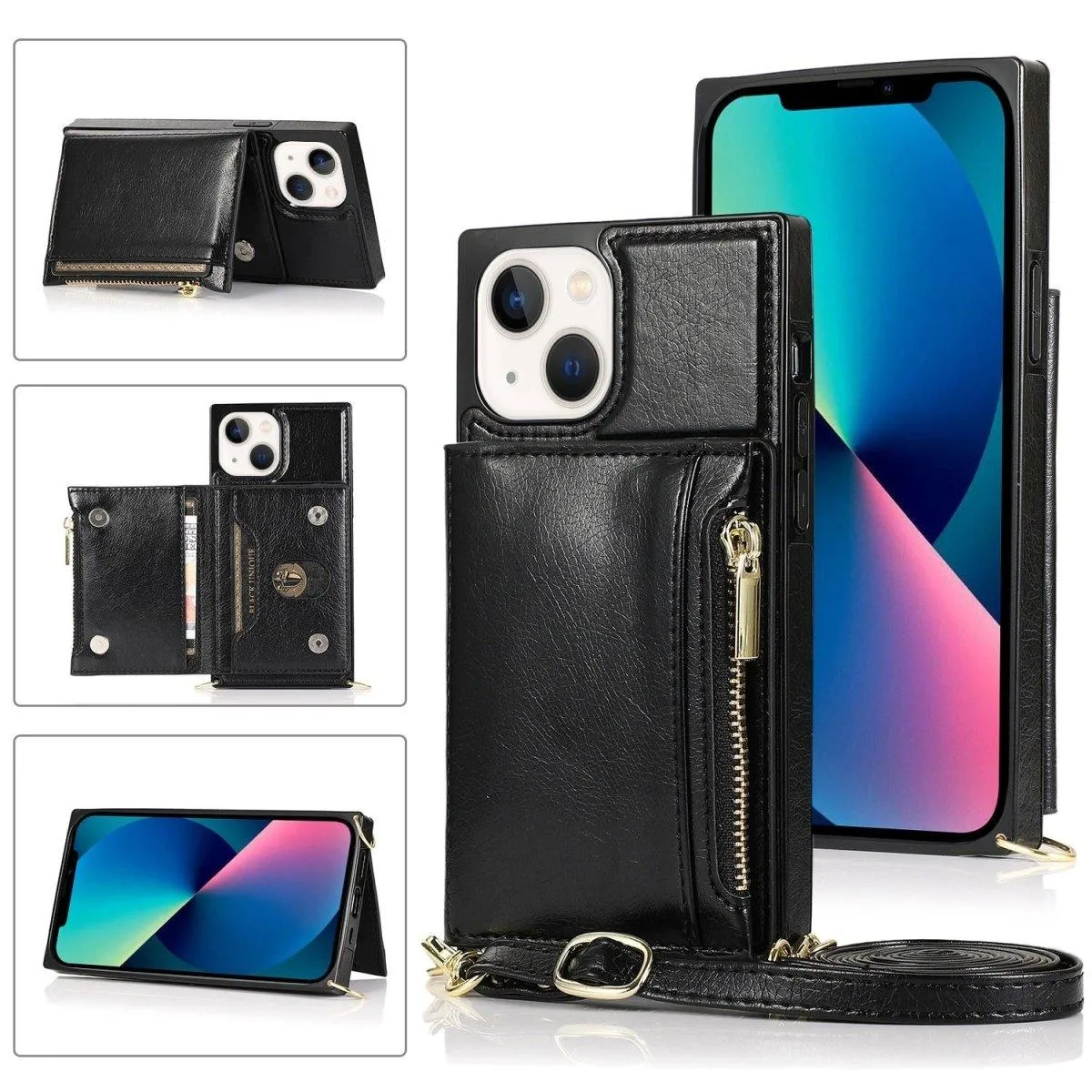 Regno Leather Zipper Wallet iPhone Case with Card Holder
