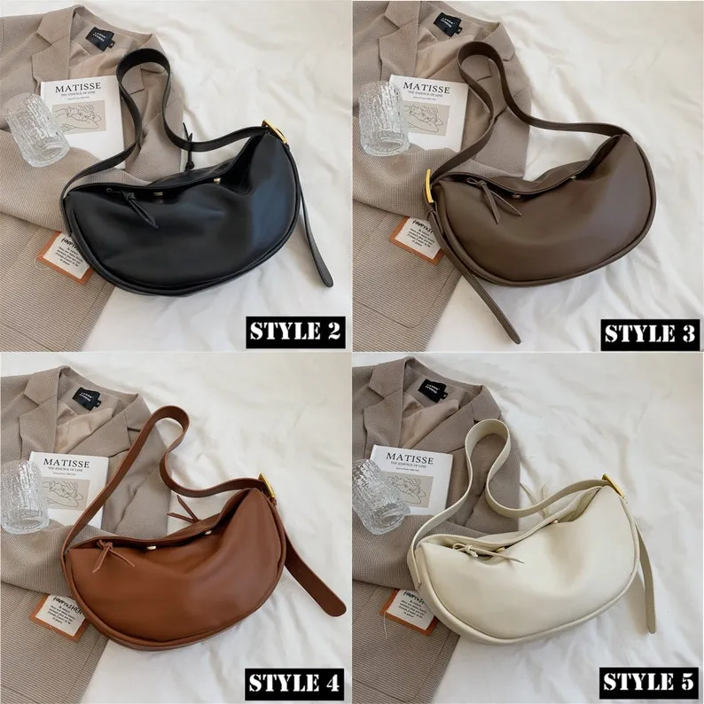 Retro Korean Style Dumpling Bag Shoulder Messenger Bag