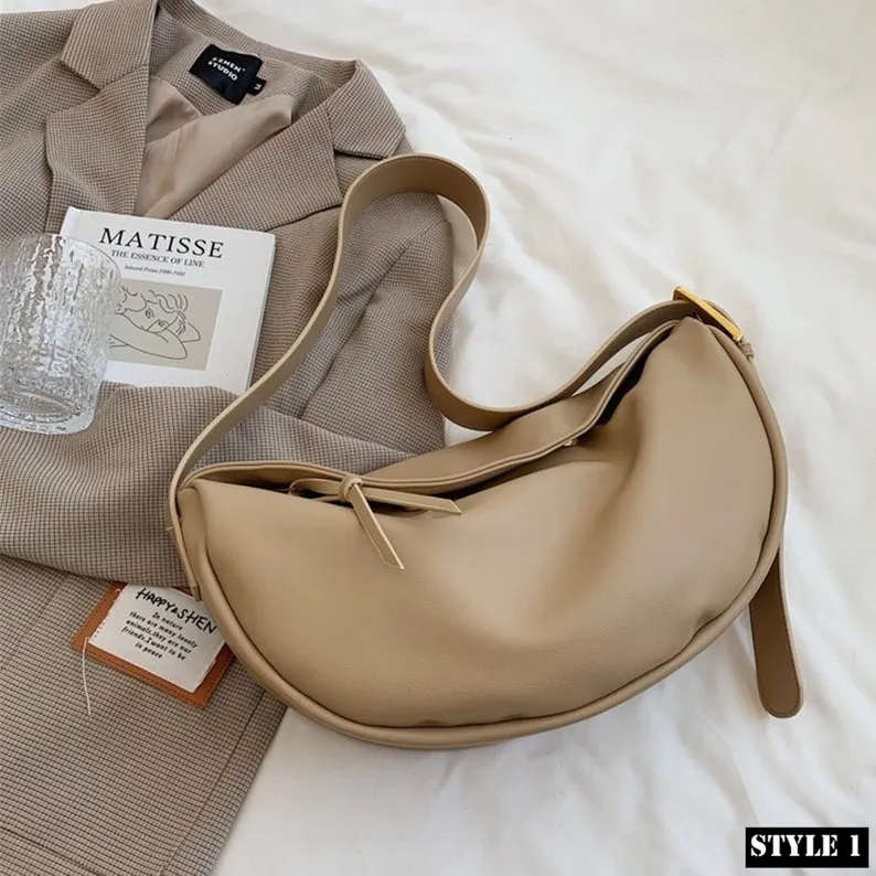 Retro Korean Style Dumpling Bag Shoulder Messenger Bag