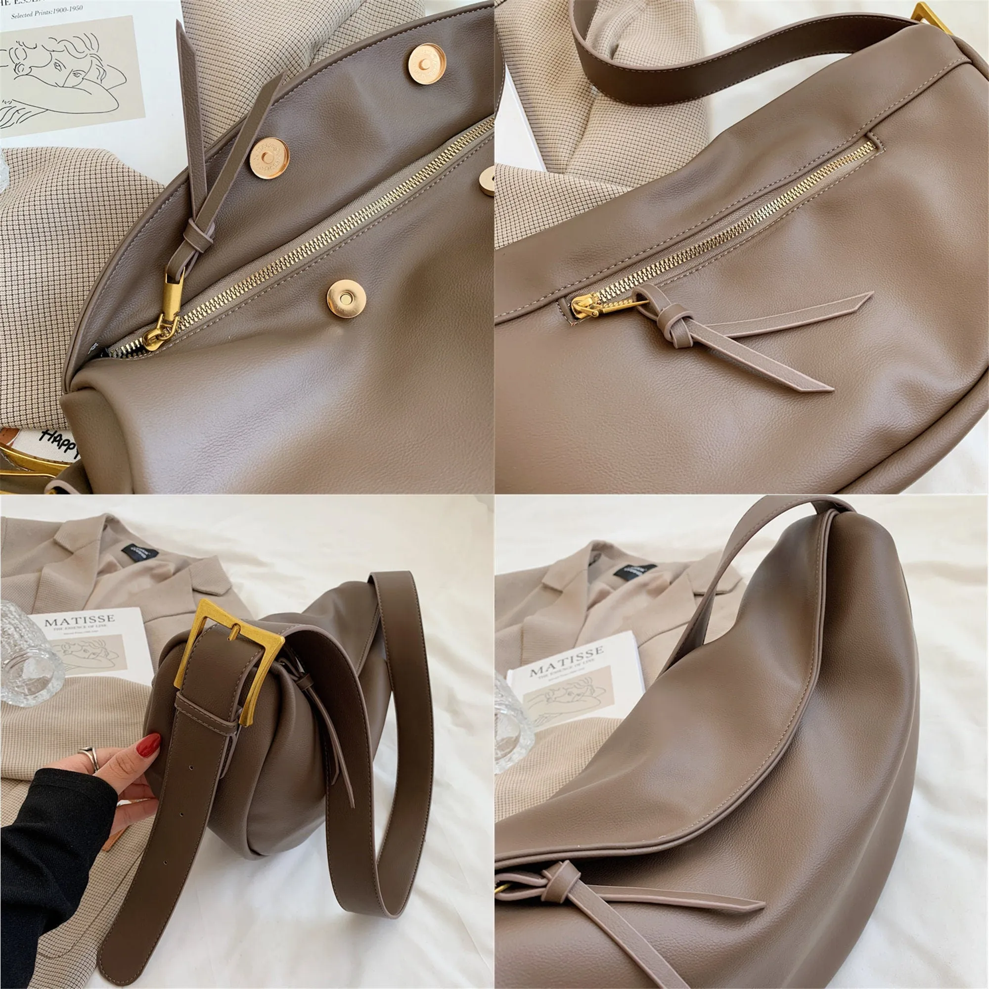Retro Korean Style Dumpling Bag Shoulder Messenger Bag
