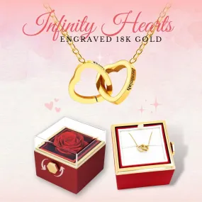 Rose Box with Hidden 18k Heart Necklace