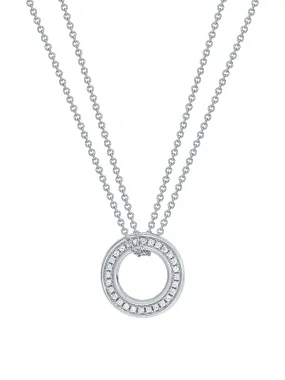Roulette Small White Gold Diamond Pendant