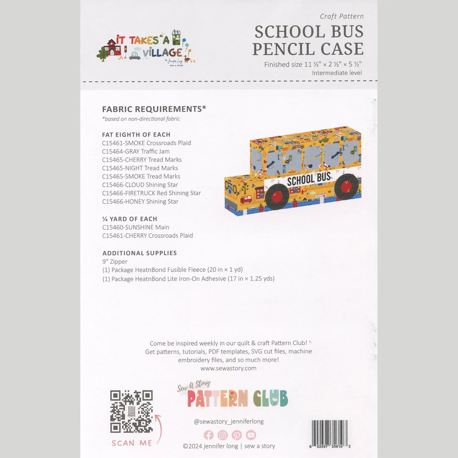 School Bus Pencil Case Pattern