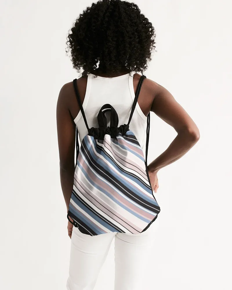 Soft Beach Stripe Canvas Drawstring Bag