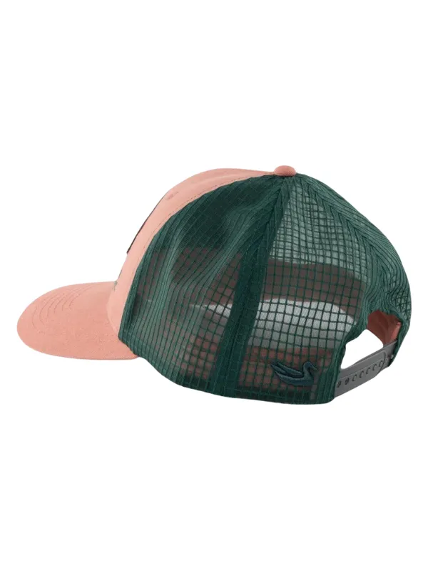 Trout Dots Trucker Hat in Peach by Southern Marsh